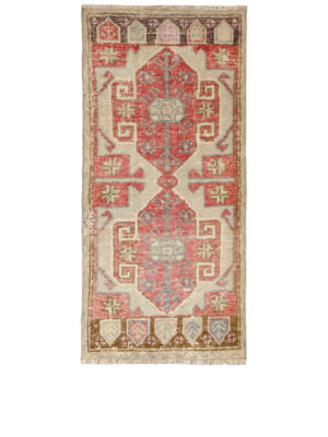 VINTAGE YASTIK ACCENT RUG CIRCA 1950